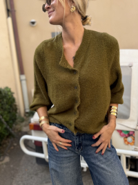 Gilet manches 3/4 vert olive