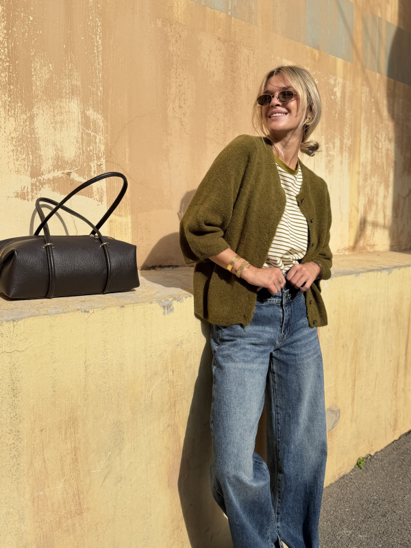 Olive green 3/4 sleeve vest