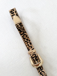 Leopard leather belt