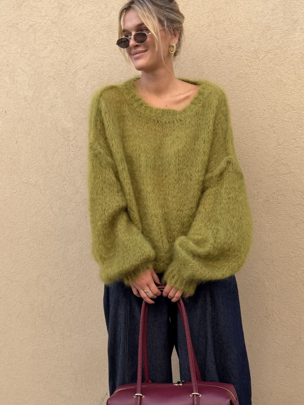 OLSEN oversized olive green sweater