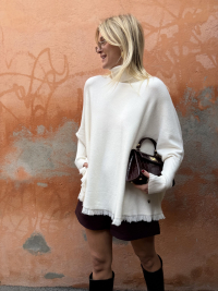 Ecru GIANNI poncho sweater