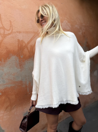 Pull poncho GIANNI écru