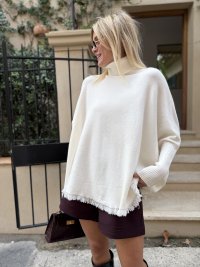 Ecru GIANNI poncho sweater