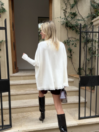 Pull poncho GIANNI écru