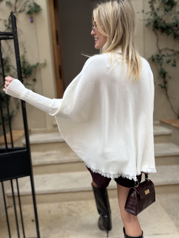 Pull poncho GIANNI écru
