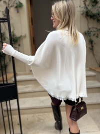 Pull poncho GIANNI écru
