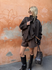 SPENCER chocolate bomber jacket