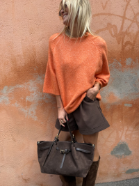 Pull orange manches 3/4