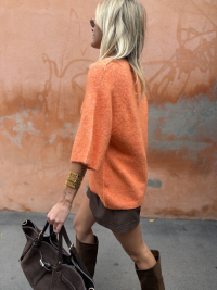 Pull orange manches 3/4