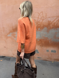 Pull orange manches 3/4