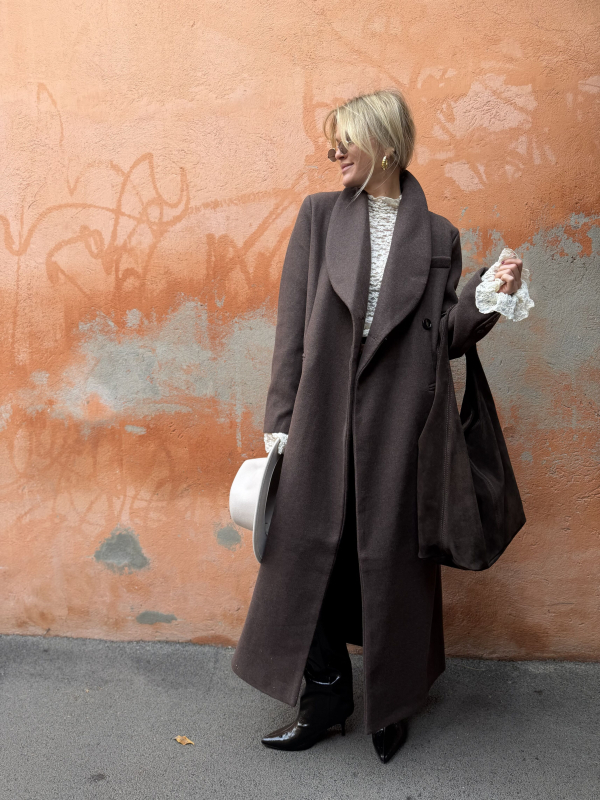 Long coat WILLIAM chocolate
