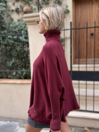 Burgundy GIANNI poncho sweater