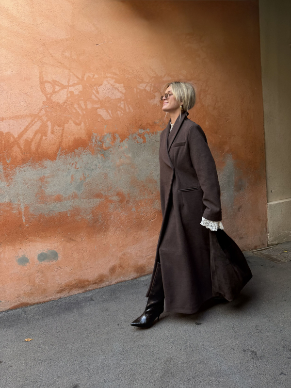 Long coat WILLIAM chocolate