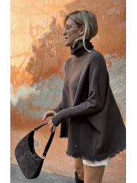 GIANNI chocolate poncho sweater