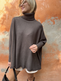 GIANNI chocolate poncho sweater