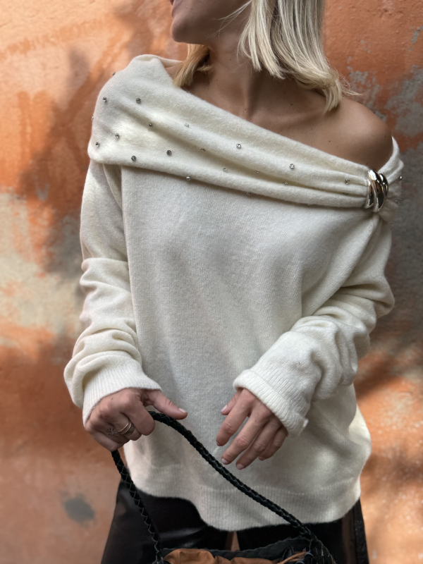 Off-white HARPER rhinestone sweater