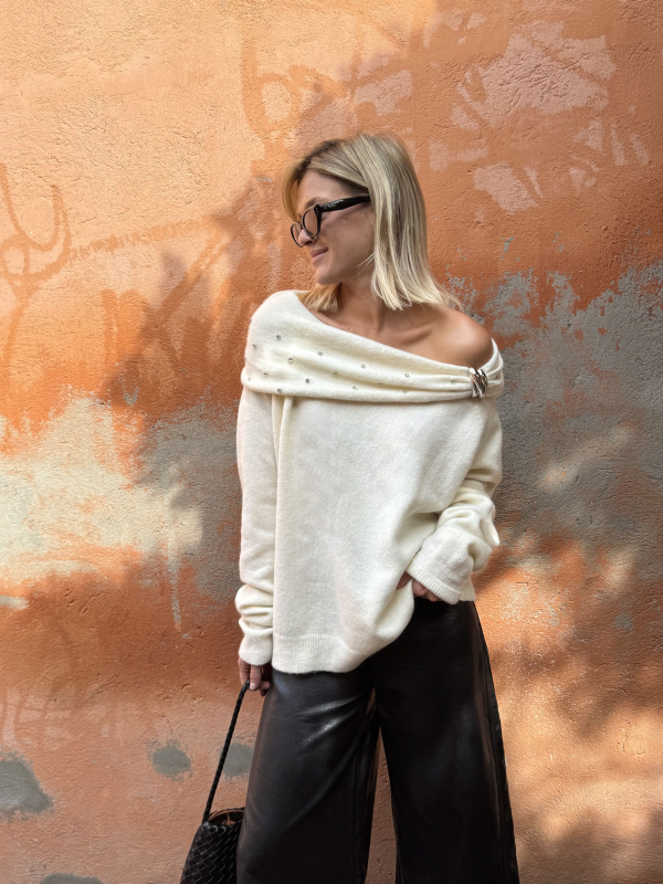 Off-white HARPER rhinestone sweater