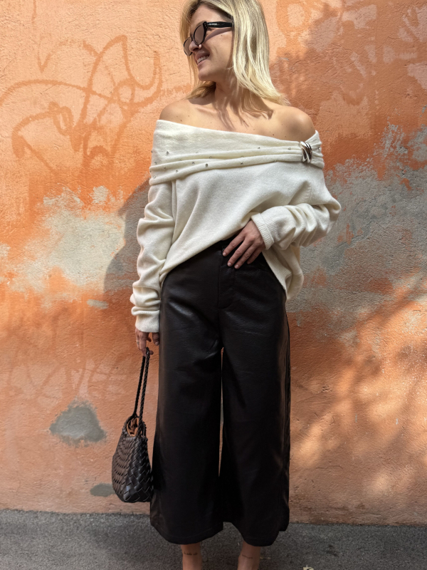 Pull strass HARPER écru