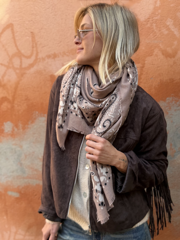 Écharpe taupe bandana