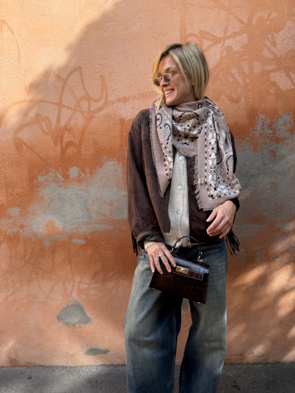 Écharpe taupe bandana
