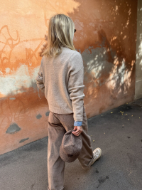 Pull MALONE beige chiné boutons dorés
