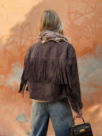 TEXAS chocolate jacket with fringes