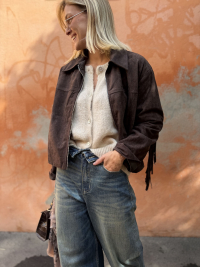 TEXAS chocolate jacket with fringes