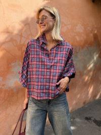 Red/blue checkered shirt