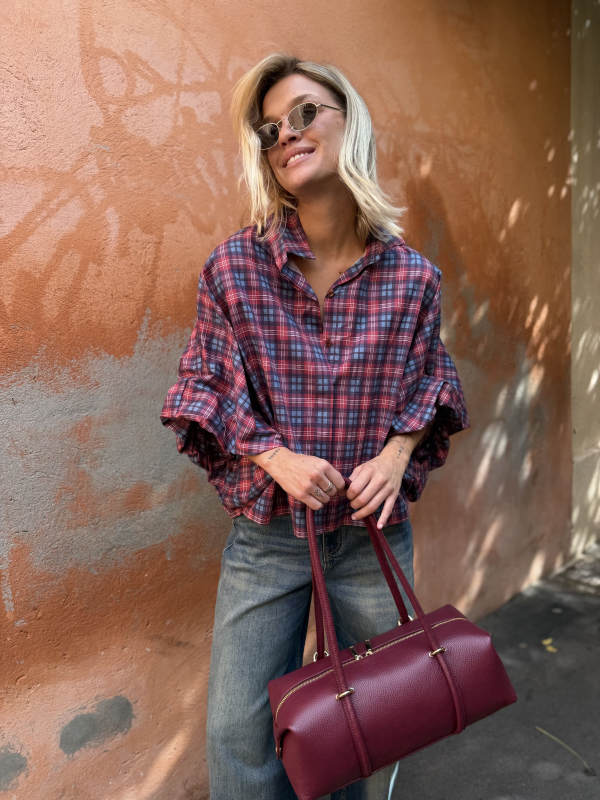 Red/blue checkered shirt