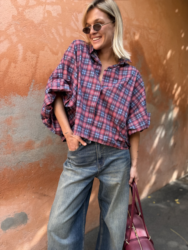 Red/blue checkered shirt