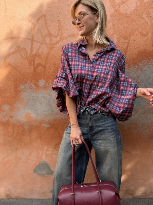 Red/blue checkered shirt