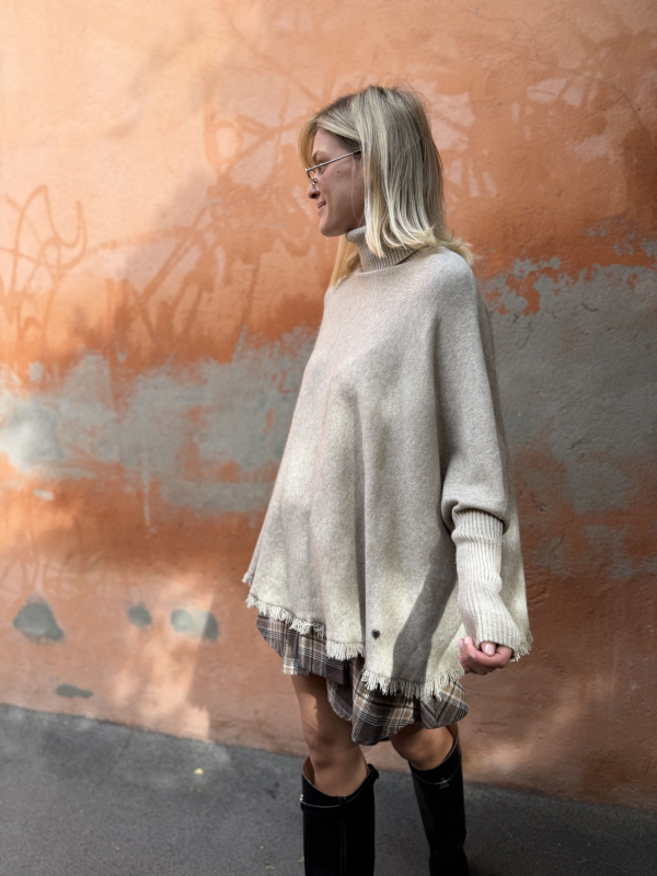 Pull poncho GIANNI beige