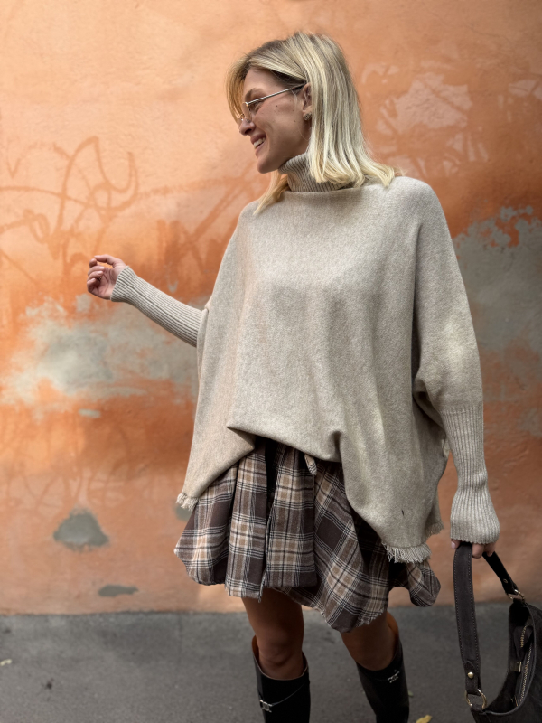Pull poncho GIANNI beige