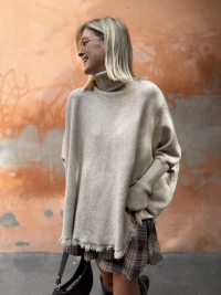 Pull poncho GIANNI beige