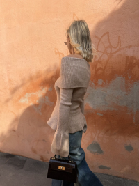 Pull BRIDGET maille côtelée beige