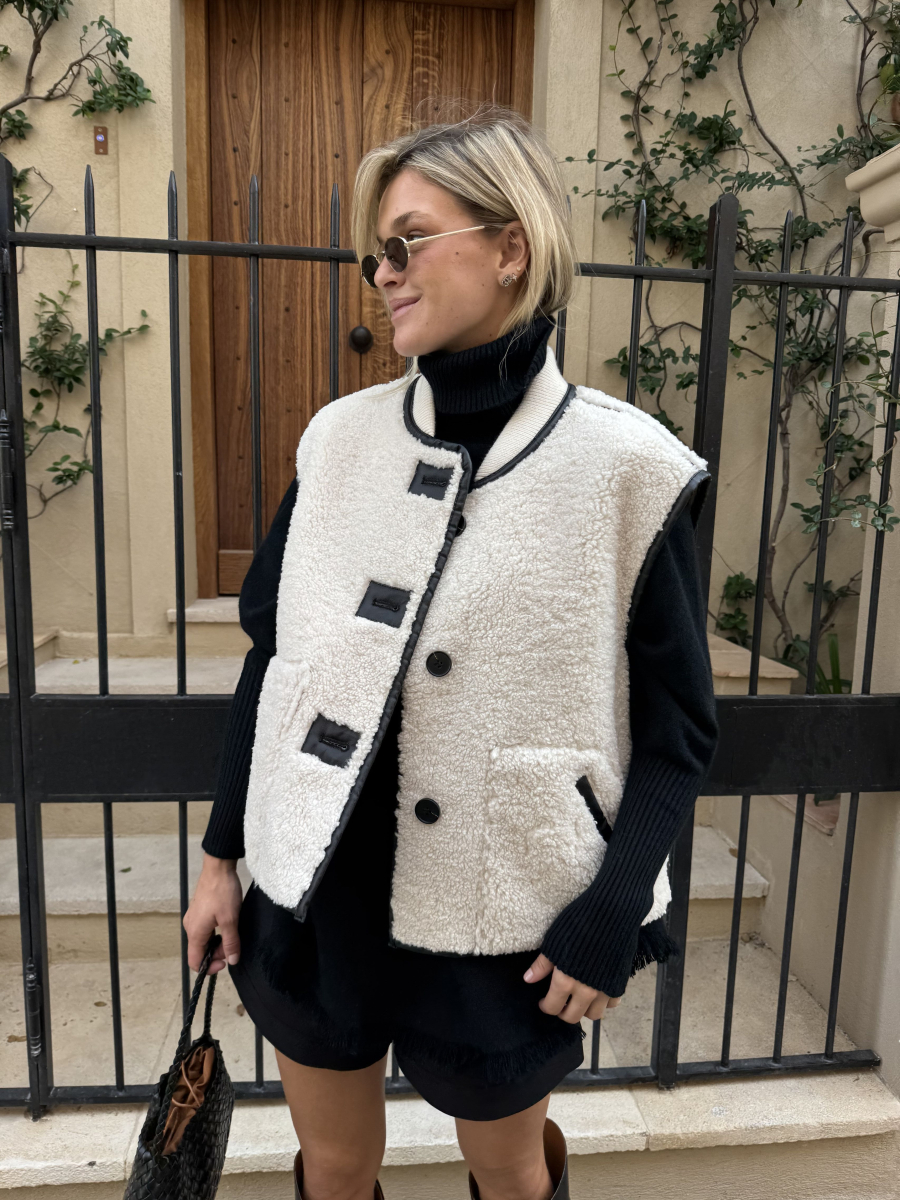 Veste THEA écrue & noire