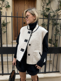 Veste THEA écrue & noire