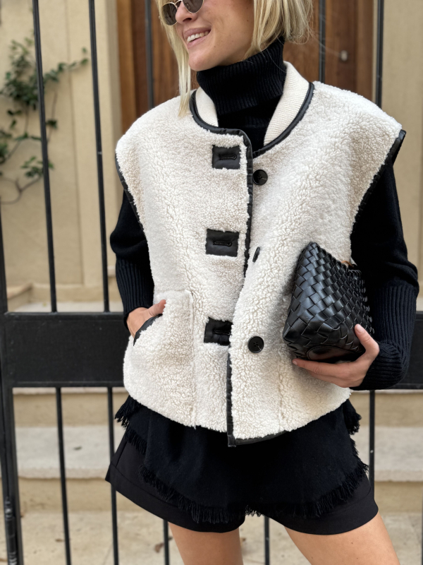 Ecru & black THEA jacket