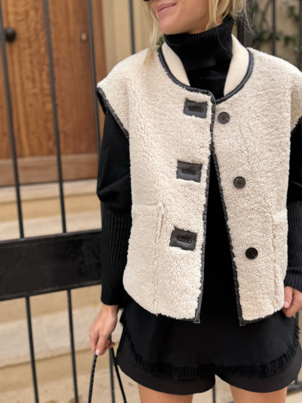 Ecru & black THEA jacket