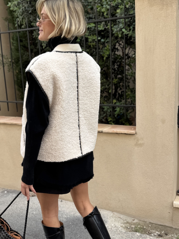 Veste THEA écrue & noire