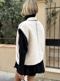 Veste THEA écrue & noire