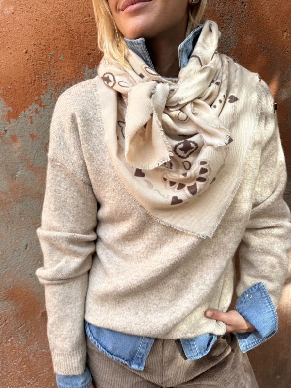Écharpe écrue bandana