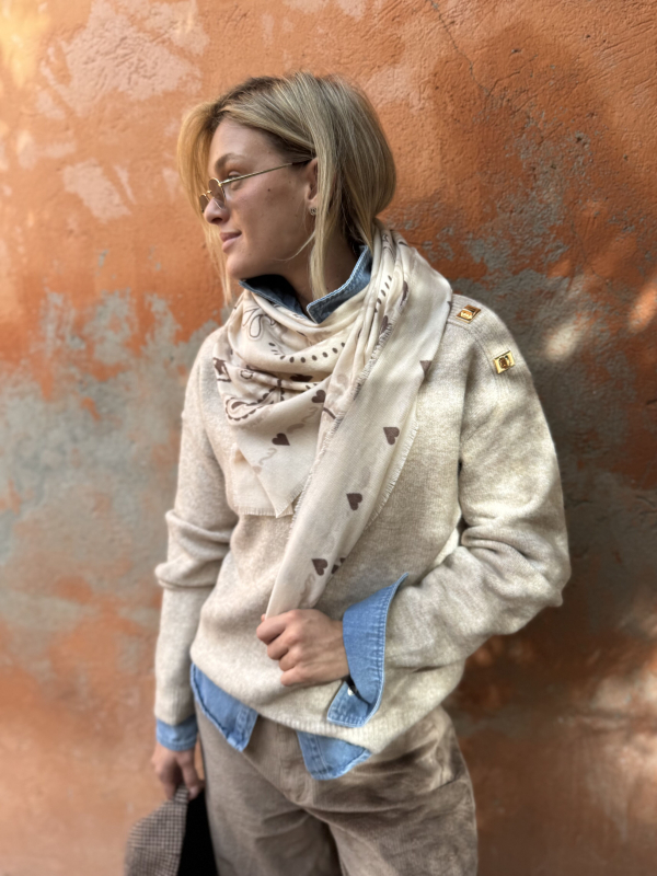 Écharpe écrue bandana