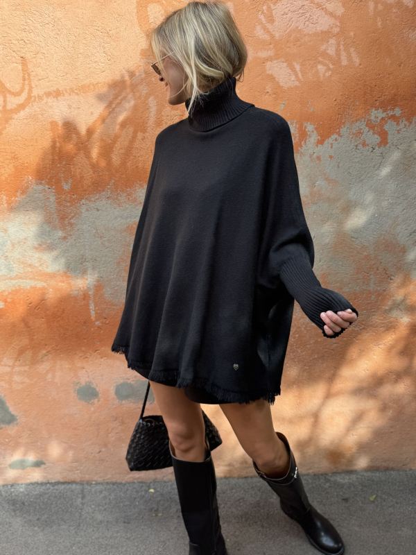 Pull poncho GIANNI noir