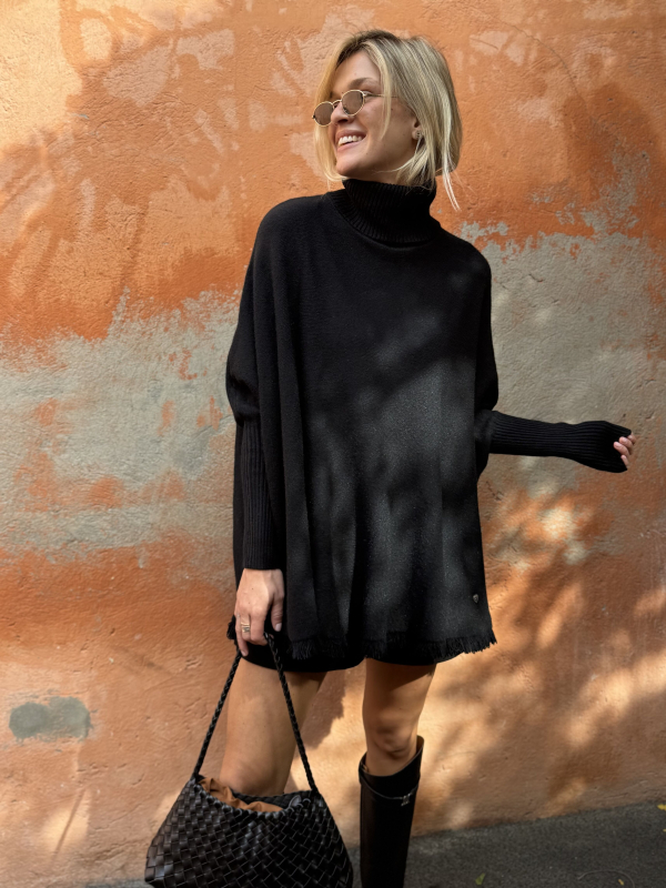 Pull poncho GIANNI noir