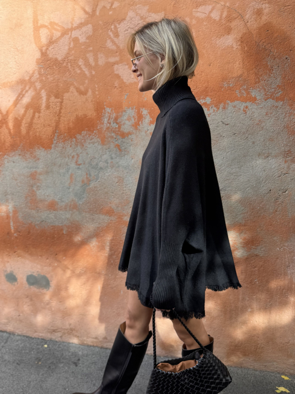 Pull poncho GIANNI noir