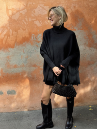 Pull poncho GIANNI noir