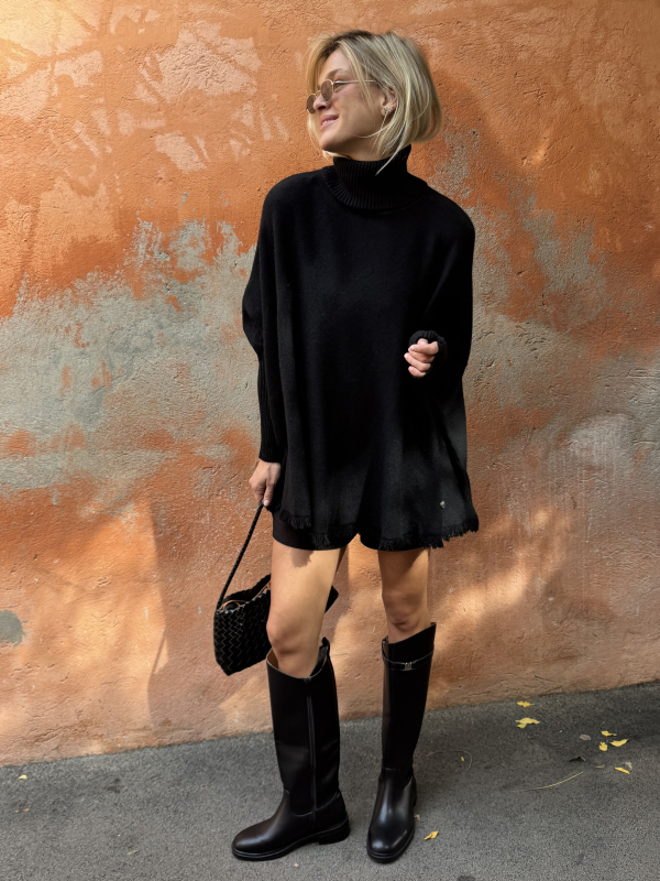 Pull poncho GIANNI noir