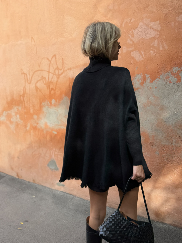 Pull poncho GIANNI noir