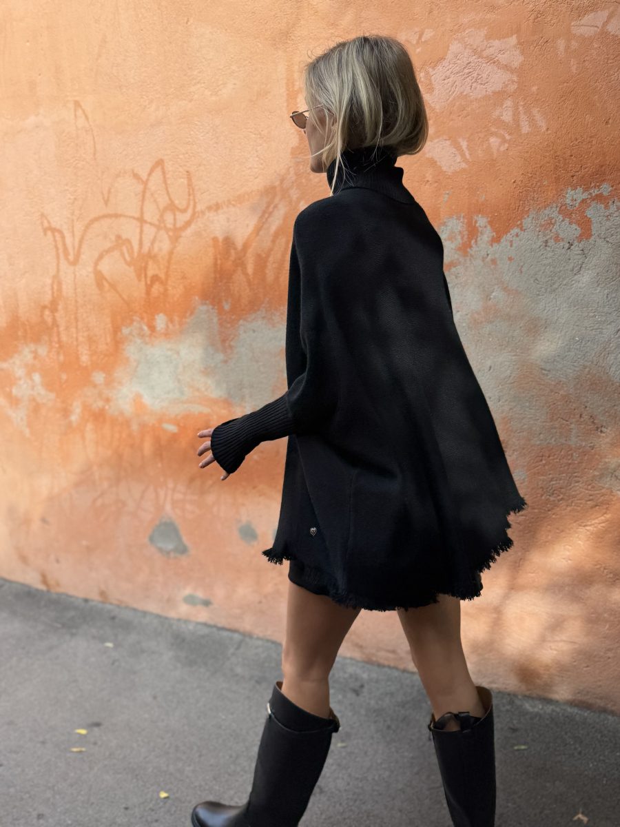 Pull poncho GIANNI noir